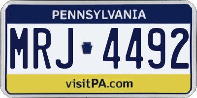 PA license plate MRJ4492