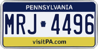 PA license plate MRJ4496