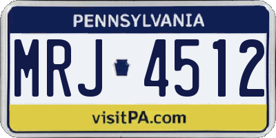 PA license plate MRJ4512