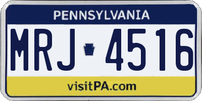 PA license plate MRJ4516