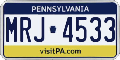 PA license plate MRJ4533