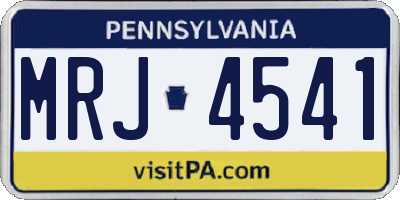 PA license plate MRJ4541