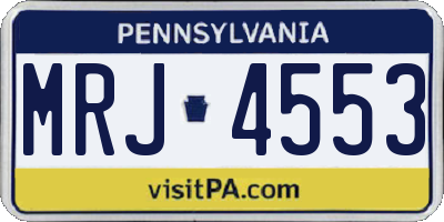 PA license plate MRJ4553