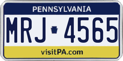 PA license plate MRJ4565