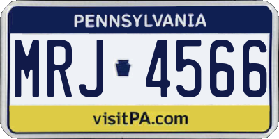 PA license plate MRJ4566