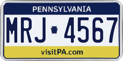 PA license plate MRJ4567