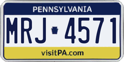 PA license plate MRJ4571