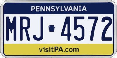 PA license plate MRJ4572