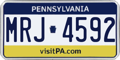 PA license plate MRJ4592