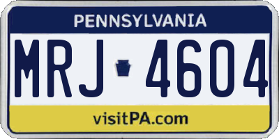 PA license plate MRJ4604