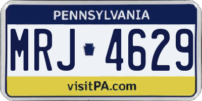 PA license plate MRJ4629