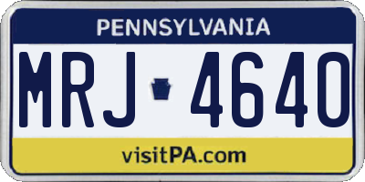 PA license plate MRJ4640