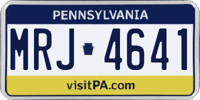 PA license plate MRJ4641