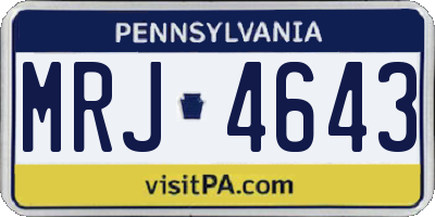 PA license plate MRJ4643