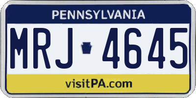 PA license plate MRJ4645