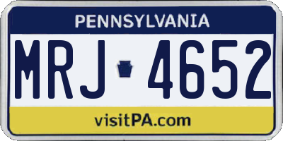 PA license plate MRJ4652