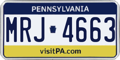 PA license plate MRJ4663