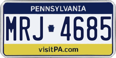 PA license plate MRJ4685