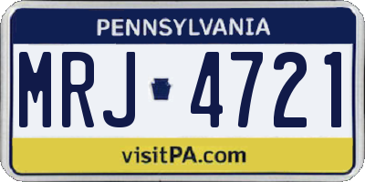 PA license plate MRJ4721
