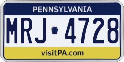 PA license plate MRJ4728
