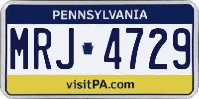 PA license plate MRJ4729