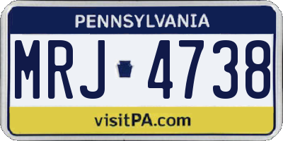 PA license plate MRJ4738