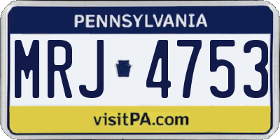 PA license plate MRJ4753