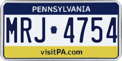 PA license plate MRJ4754