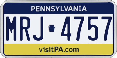 PA license plate MRJ4757