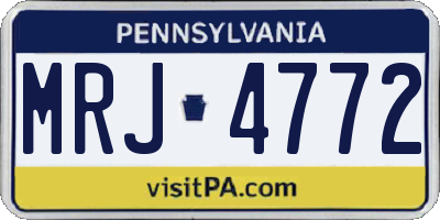 PA license plate MRJ4772