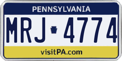 PA license plate MRJ4774