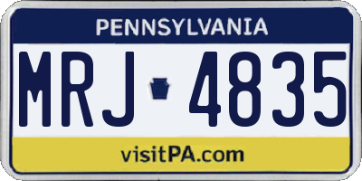 PA license plate MRJ4835
