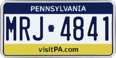 PA license plate MRJ4841