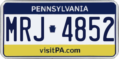 PA license plate MRJ4852