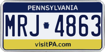 PA license plate MRJ4863