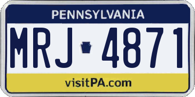 PA license plate MRJ4871