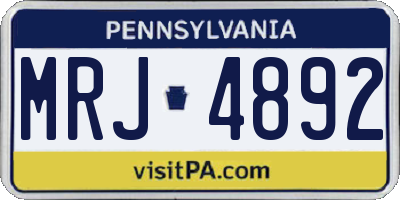 PA license plate MRJ4892
