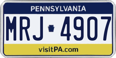 PA license plate MRJ4907