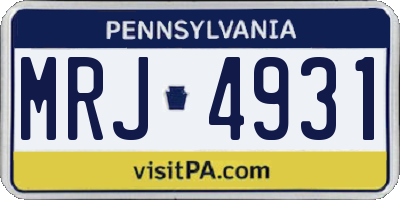 PA license plate MRJ4931