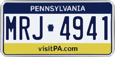 PA license plate MRJ4941