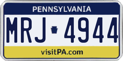 PA license plate MRJ4944