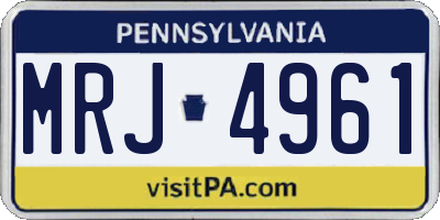 PA license plate MRJ4961