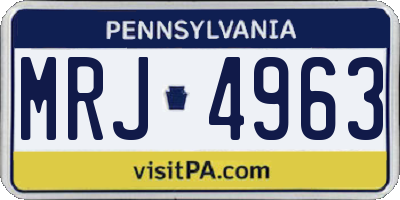 PA license plate MRJ4963