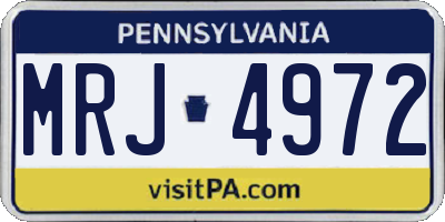 PA license plate MRJ4972