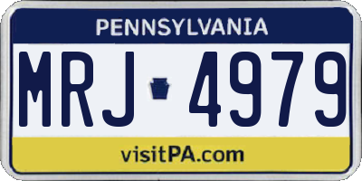 PA license plate MRJ4979