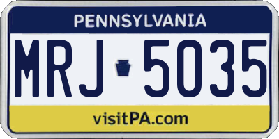 PA license plate MRJ5035