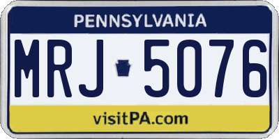 PA license plate MRJ5076