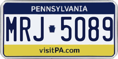 PA license plate MRJ5089