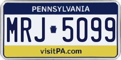 PA license plate MRJ5099