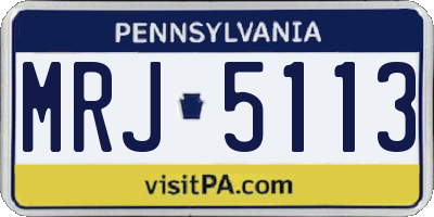 PA license plate MRJ5113